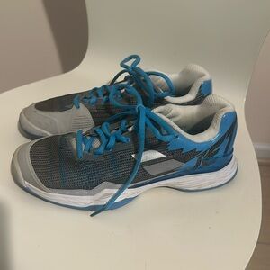Babolat Jet Mach I All Court Womens Tennis Shoes (Silver-Horizon Blue) Size 7.5